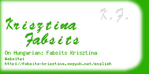 krisztina fabsits business card